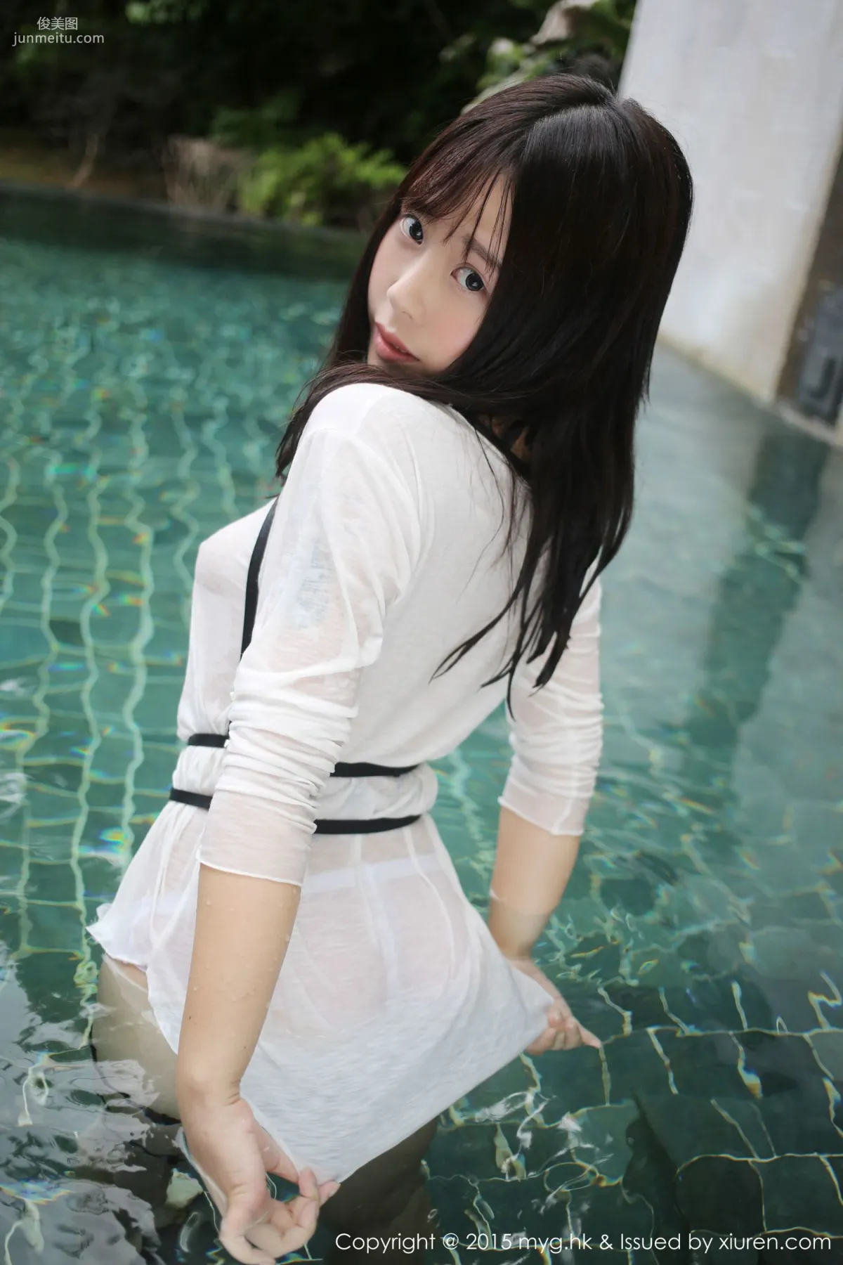 Evelyn Ai Li, Black Stockings Garter + Pool Wet Look [MyGirl] Vol.170 Photo Set photo 23
