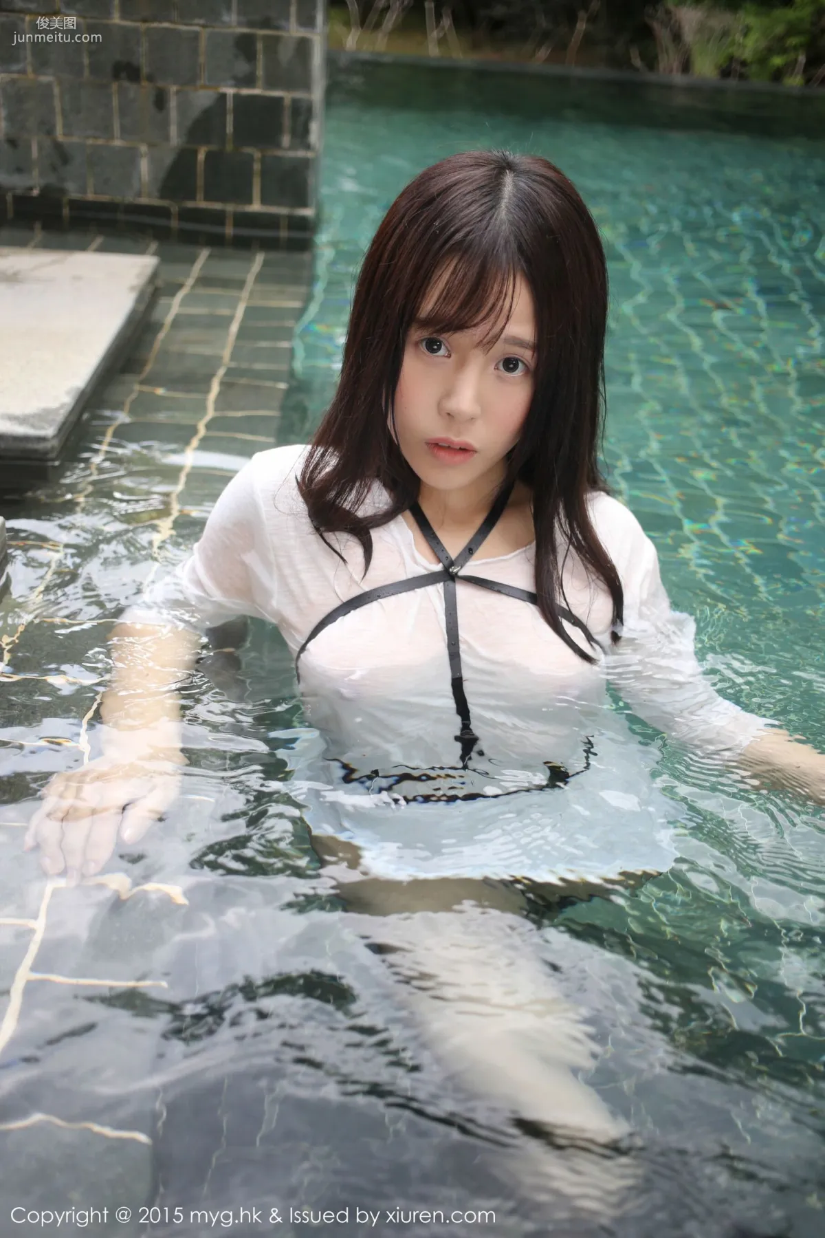 Evelyn Ai Li, Black Stockings Garter + Pool Wet Look [MyGirl] Vol.170 Photo Set photo 12