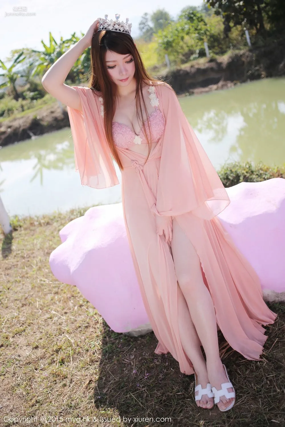 MARA Jiang Thailand Chiang Mai Travel Shoot Denim Hot Pants and Beautiful Thin Gauze [MyGirl] Vol.094 Photo Set photo 55