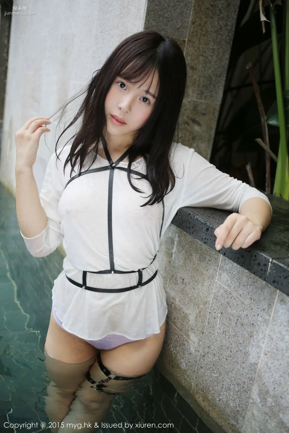 Evelyn Ai Li, Black Stockings Garter + Pool Wet Look [MyGirl] Vol.170 Photo Set photo 27