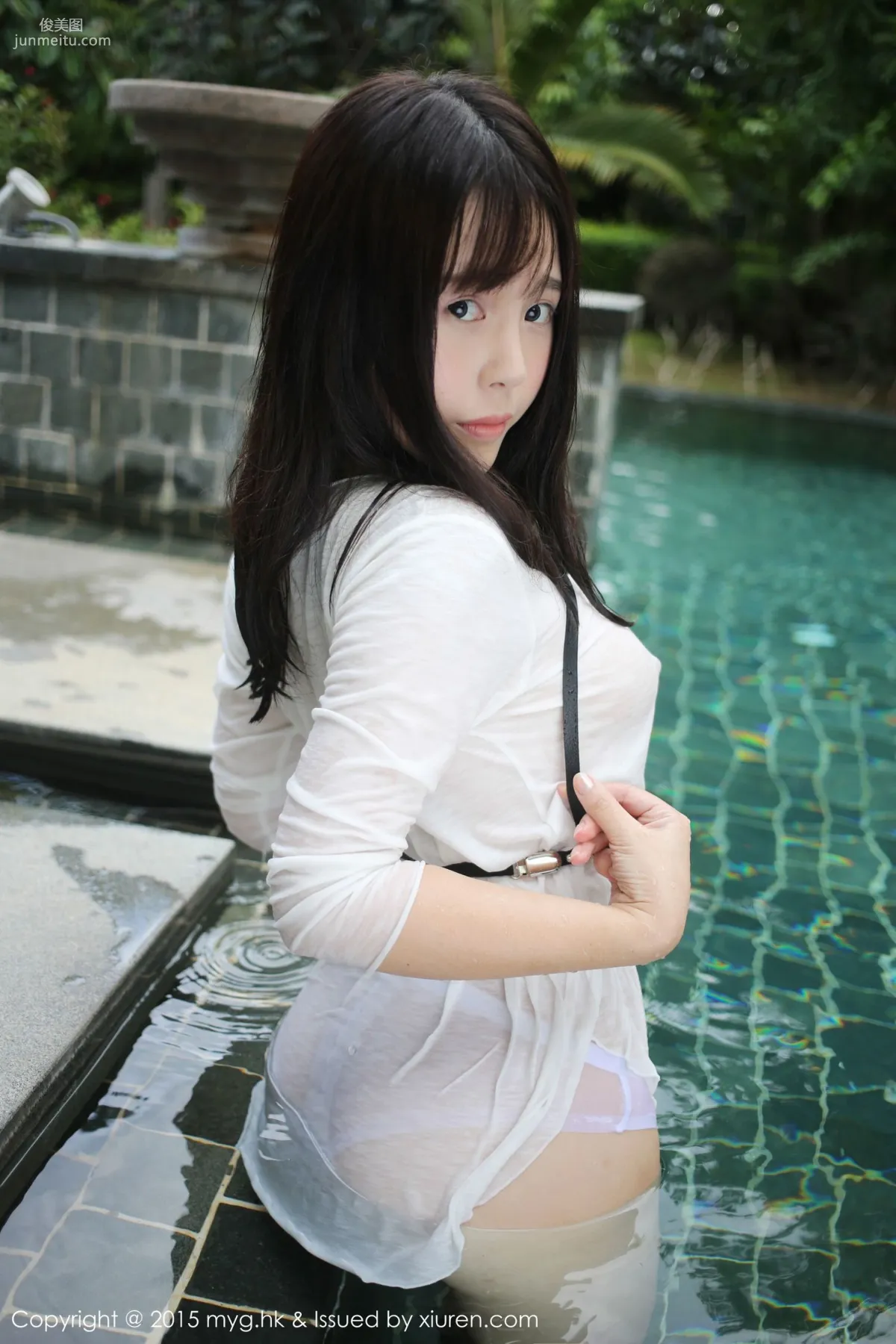 Evelyn Ai Li, Black Stockings Garter + Pool Wet Look [MyGirl] Vol.170 Photo Set photo 16