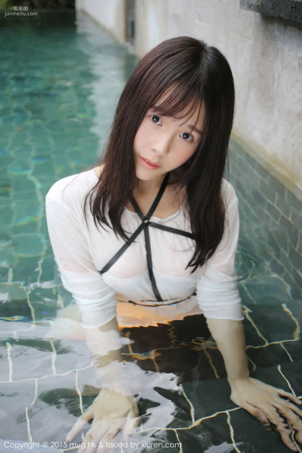 Evelyn Ai Li, Black Stockings Garter + Pool Wet Look [MyGirl] Vol.170 Photo Set photo 31