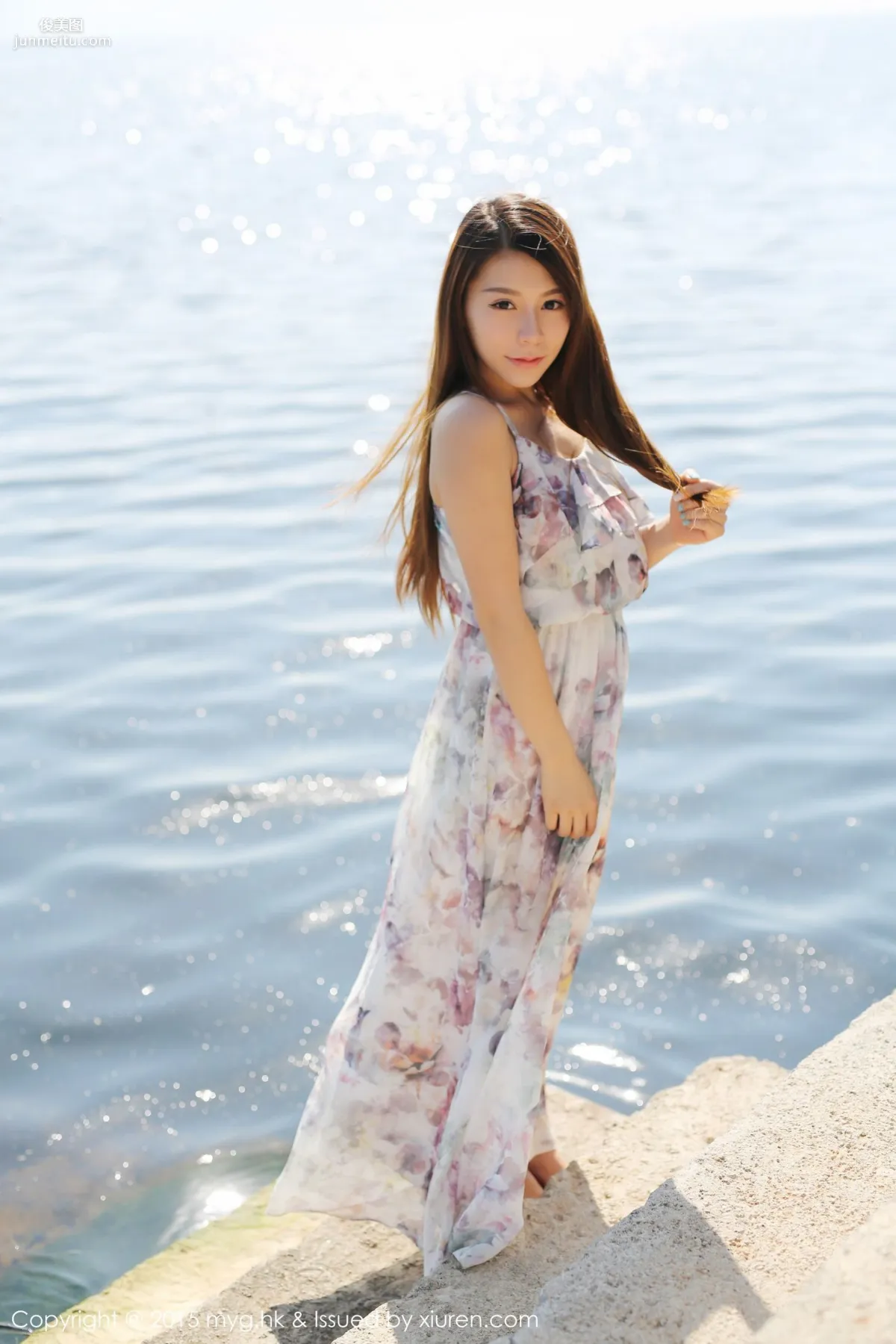 Vetiver Jiabao Beier Fresh and Beautiful Long Dress + Denim Outfit [MyGirl] Vol.106 Photo Set photo 23