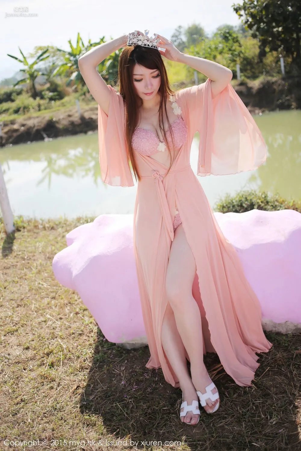 MARA Jiang Thailand Chiang Mai Travel Shoot Denim Hot Pants and Beautiful Thin Gauze [MyGirl] Vol.094 Photo Set photo 54