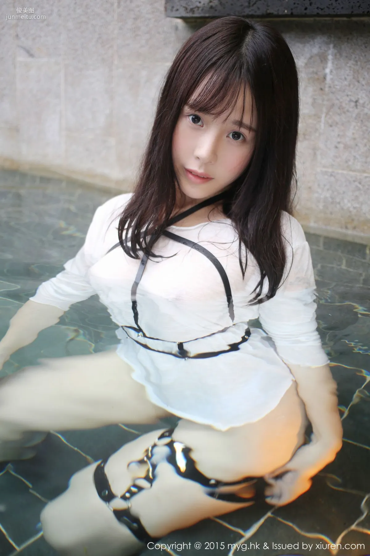 Evelyn Ai Li, Black Stockings Garter + Pool Wet Look [MyGirl] Vol.170 Photo Set photo 32
