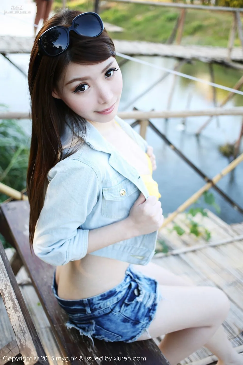MARA Jiang Thailand Chiang Mai Travel Shoot Denim Hot Pants and Beautiful Thin Gauze [MyGirl] Vol.094 Photo Set photo 14