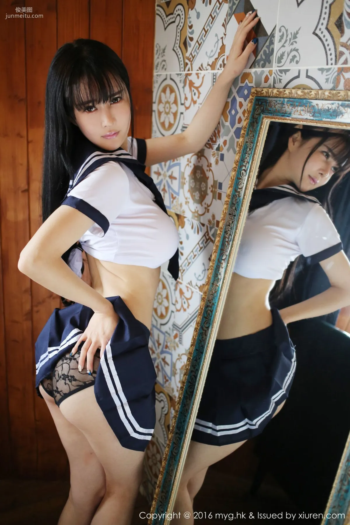 Cai Wenyu Angle Sailor Uniform Student Uniform [MyGirl] Vol.212 Photo Set photo 23