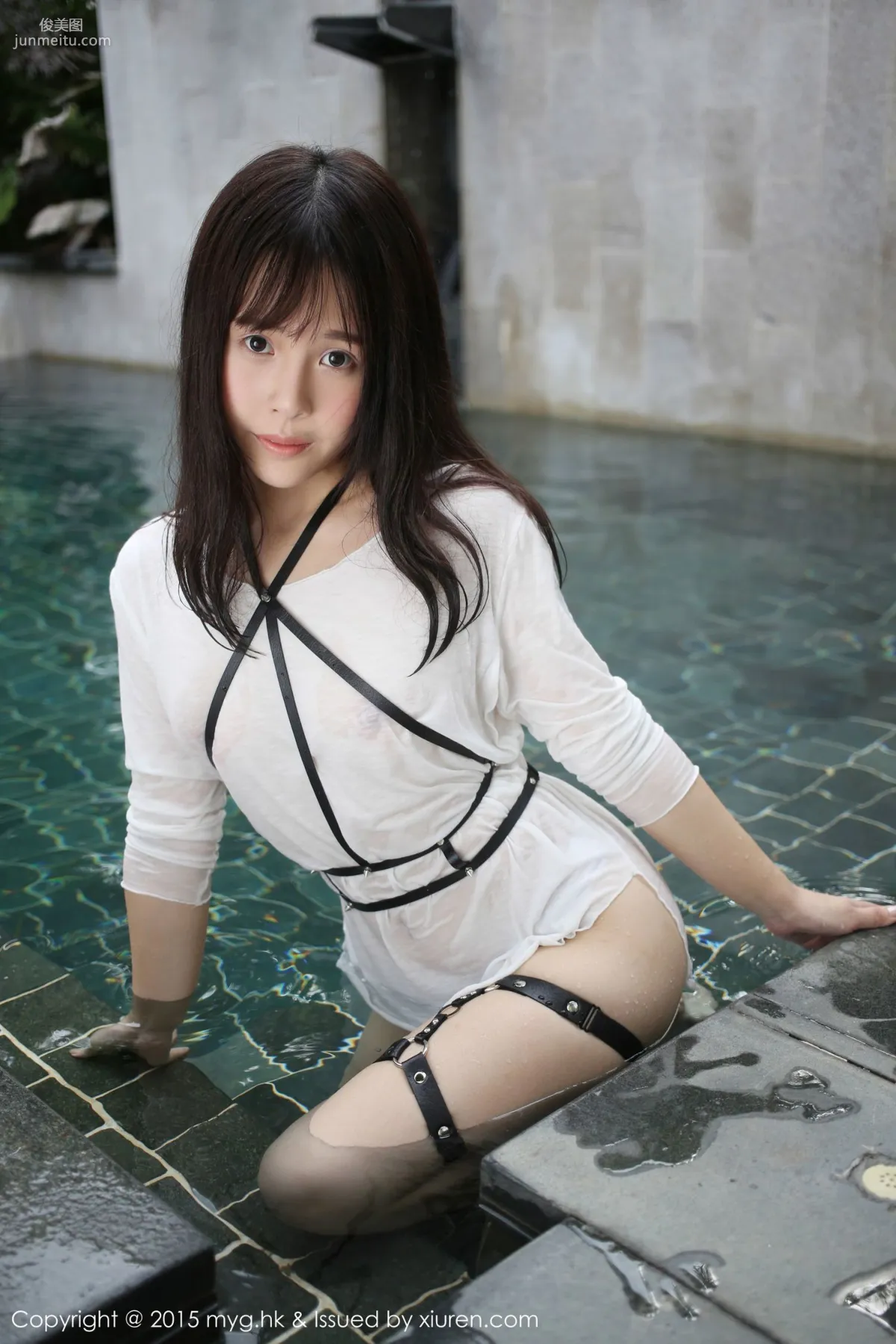 Evelyn Ai Li, Black Stockings Garter + Pool Wet Look [MyGirl] Vol.170 Photo Set photo 43