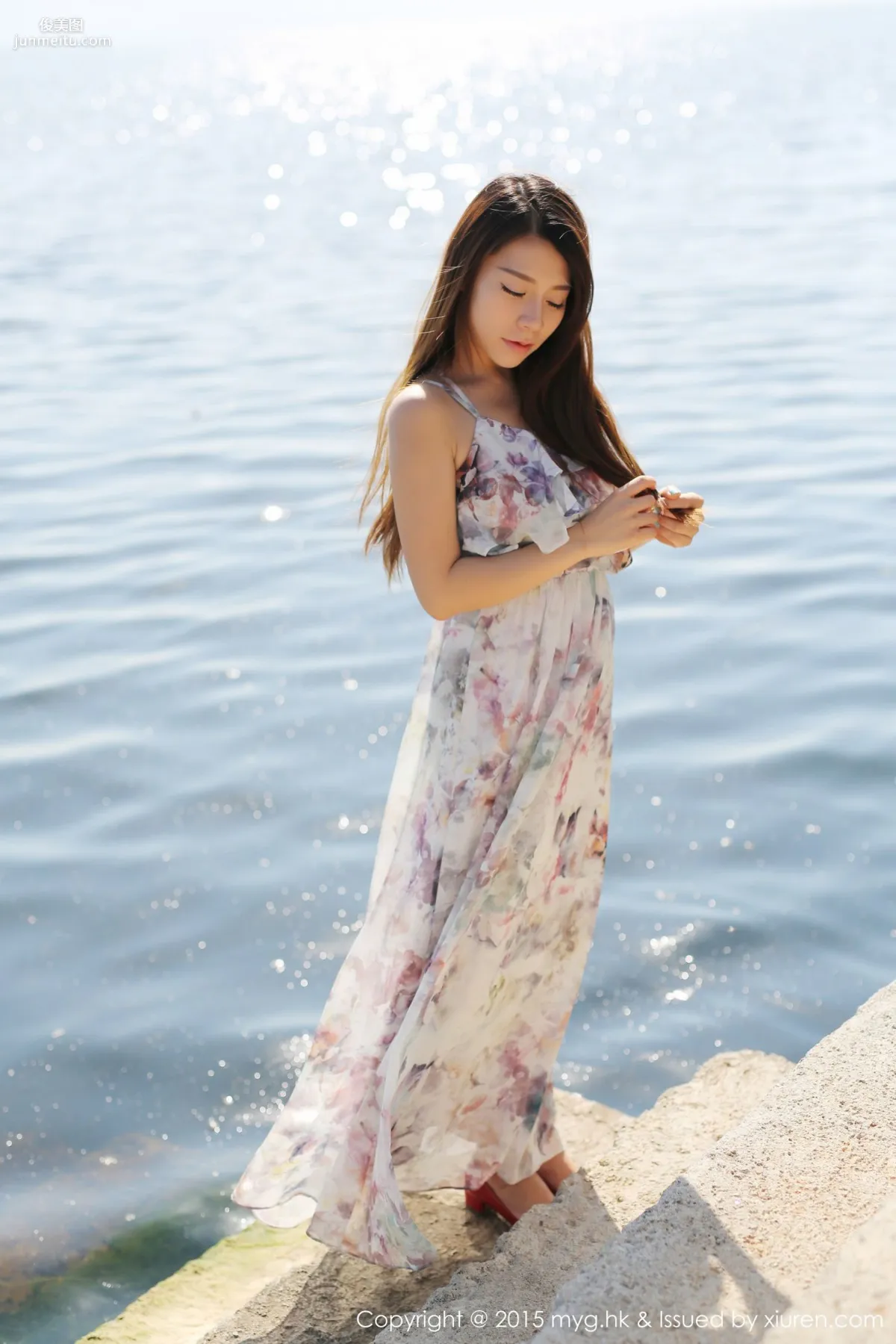 Vetiver Jiabao Beier Fresh and Beautiful Long Dress + Denim Outfit [MyGirl] Vol.106 Photo Set photo 25