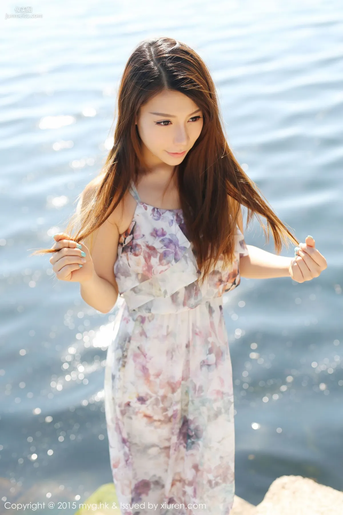 Vetiver Jiabao Beier Fresh and Beautiful Long Dress + Denim Outfit [MyGirl] Vol.106 Photo Set photo 22