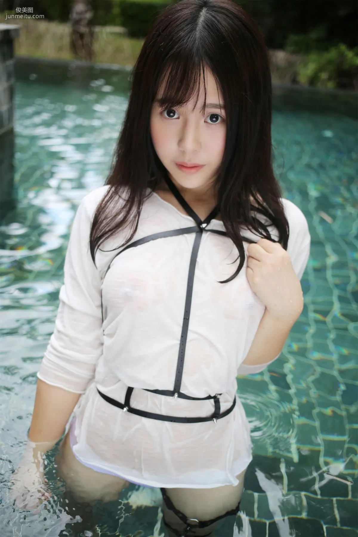 Evelyn Ai Li, Black Stockings Garter + Pool Wet Look [MyGirl] Vol.170 Photo Set photo 19