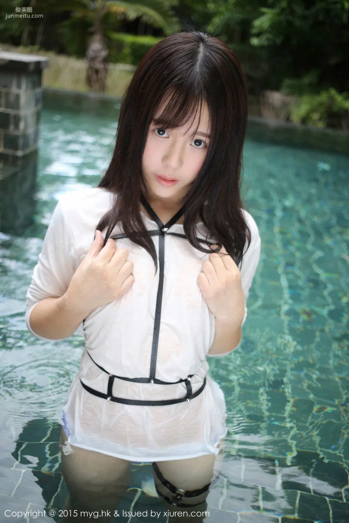 Evelyn Ai Li, Black Stockings Garter + Pool Wet Look [MyGirl] Vol.170 Photo Set photo 17