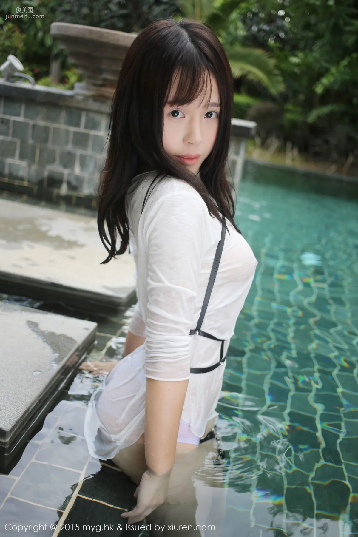 Evelyn Ai Li, Black Stockings Garter + Pool Wet Look [MyGirl] Vol.170 Photo Set photo 15