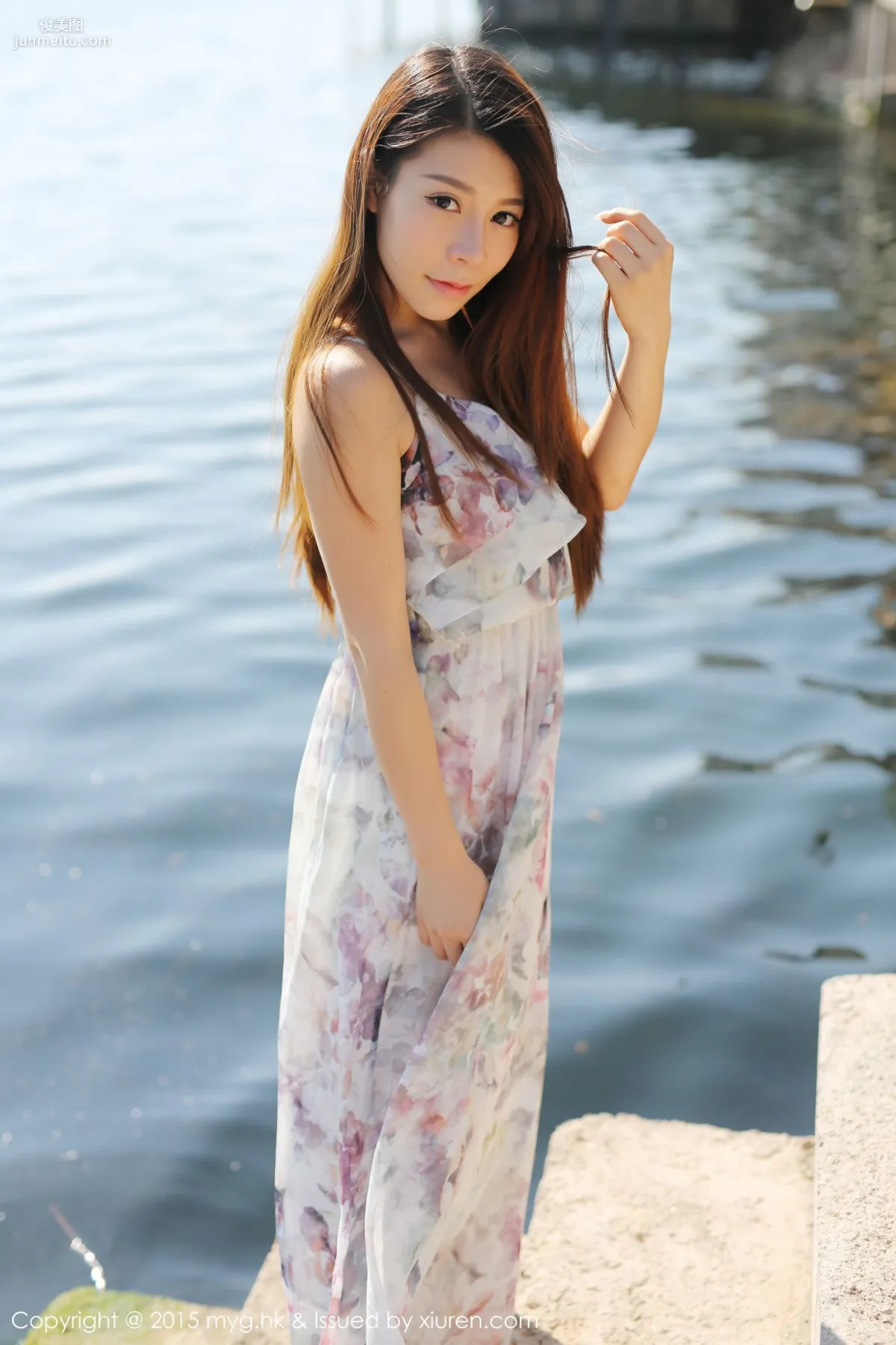 Vetiver Jiabao Beier Fresh and Beautiful Long Dress + Denim Outfit [MyGirl] Vol.106 Photo Set photo 17