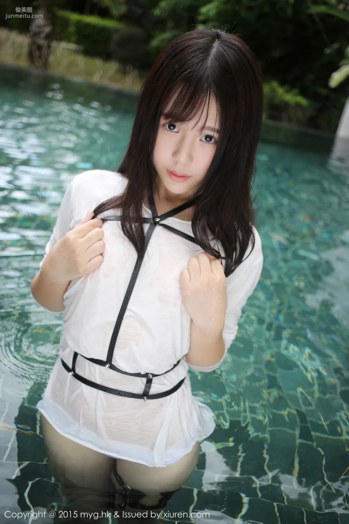Evelyn Ai Li, Black Stockings Garter + Pool Wet Look [MyGirl] Vol.170 Photo Set photo 18