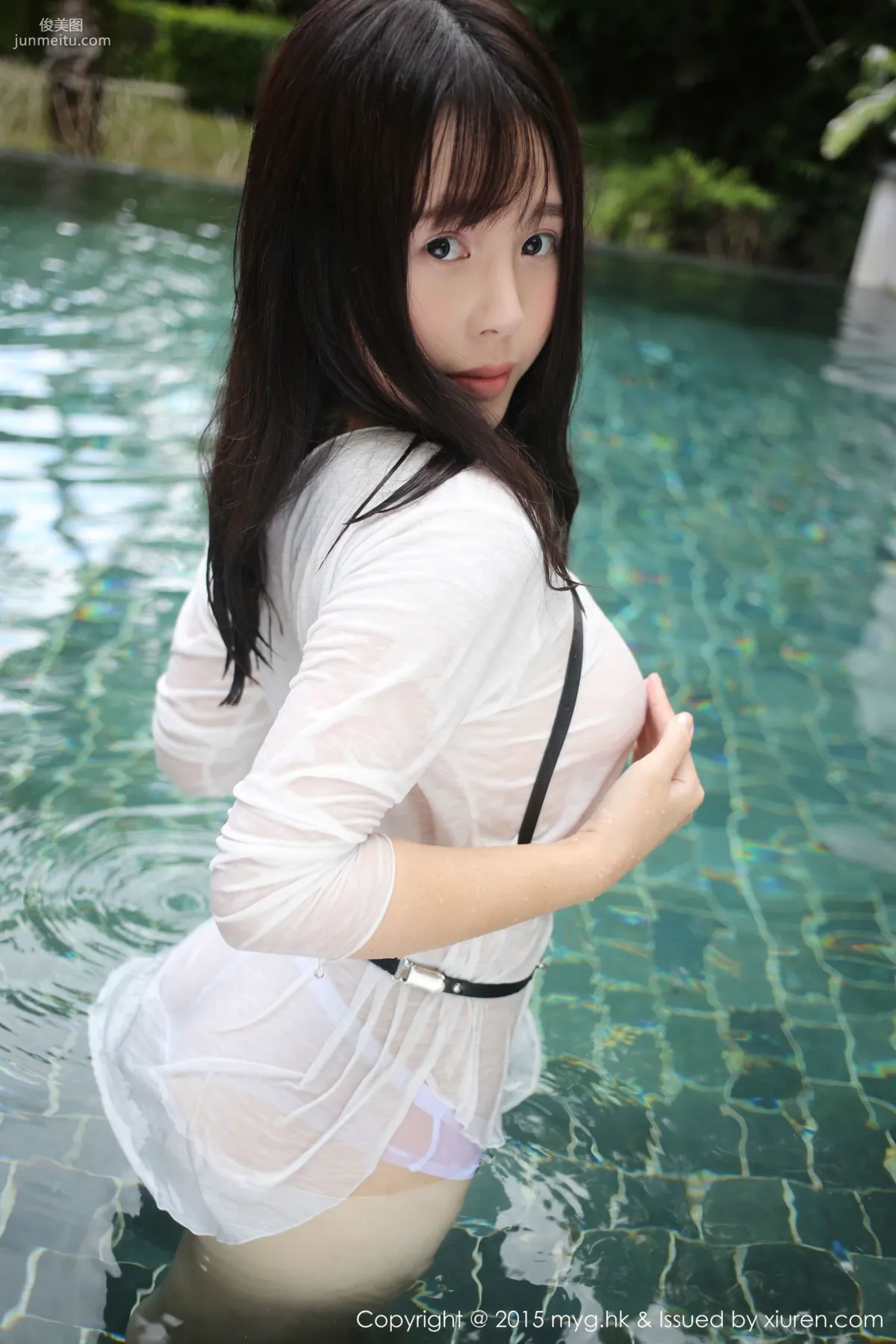 Evelyn Ai Li, Black Stockings Garter + Pool Wet Look [MyGirl] Vol.170 Photo Set photo 20