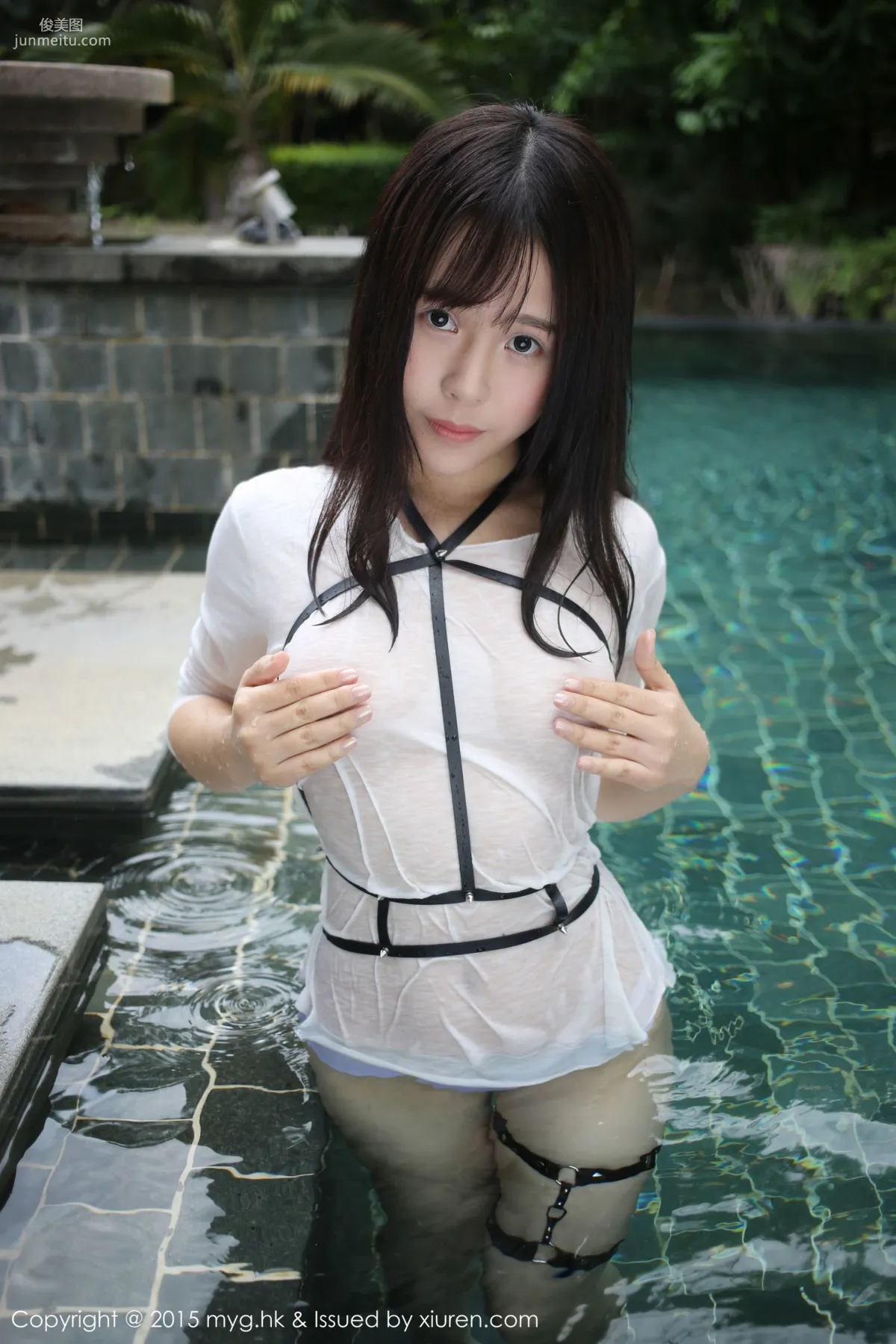 Evelyn Ai Li, Black Stockings Garter + Pool Wet Look [MyGirl] Vol.170 Photo Set photo 13