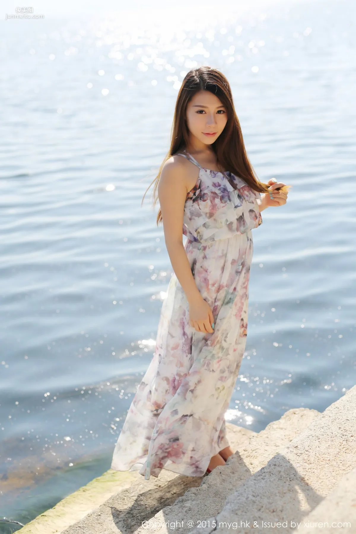 Vetiver Jiabao Beier Fresh and Beautiful Long Dress + Denim Outfit [MyGirl] Vol.106 Photo Set photo 24
