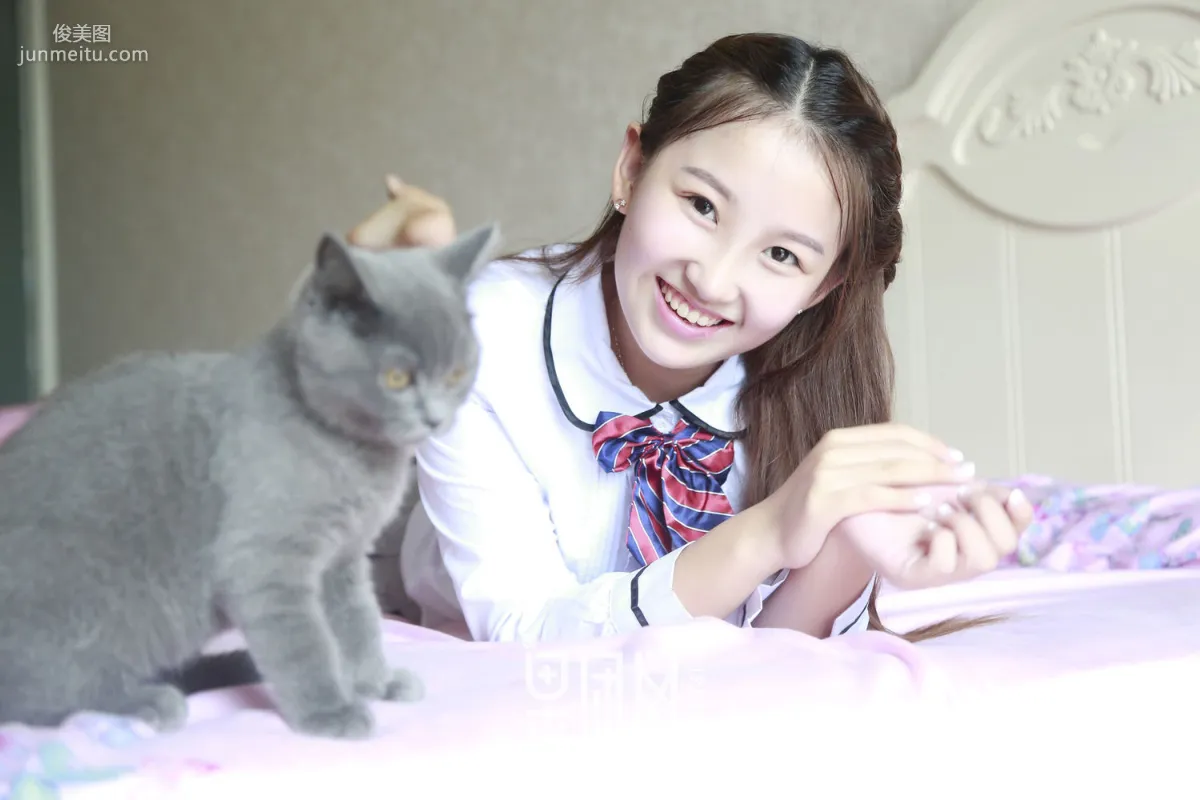 Qi Qi, Student Girl White Stockings Curves Big Bust Uniform [Girlt] No.025 Photo Set photo 34