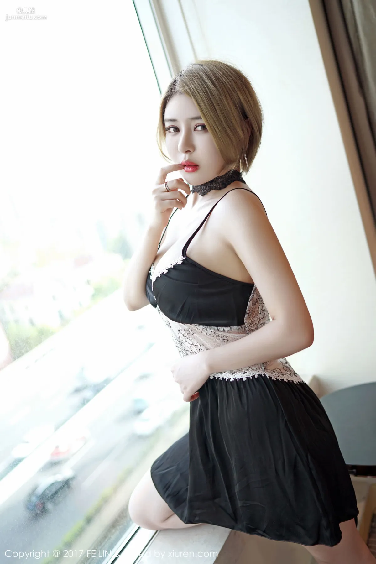 Kai Zhu BuiBui, 2 Sets of Suspender Sleepwear + Plaid Shirt Temptation [FeiLin] VOL.088 Photo Set photo 4