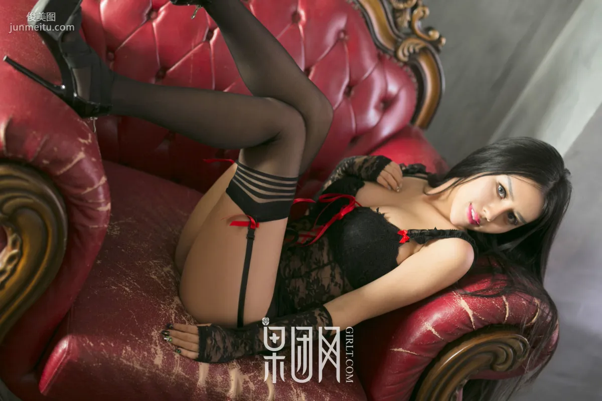 Chen Diya "Long Black Straight Hair, Cutout Lace Thong, a Flash of Spring" [Girlt] No.004 Photo Set photo 6