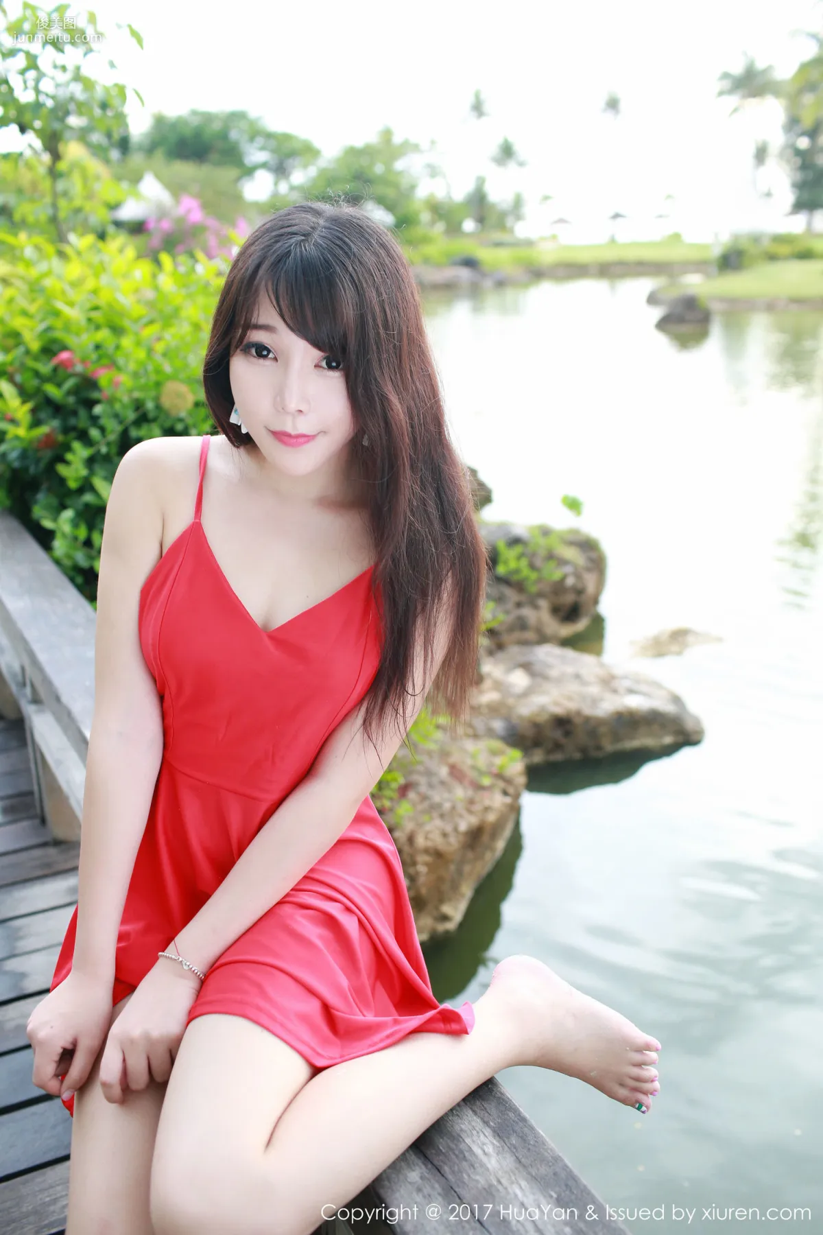 Zhizhi Booty 'Seaside + Fresh and Sweet Red Dress' [Hana no Kao] VOL.044 Photo Set photo 42
