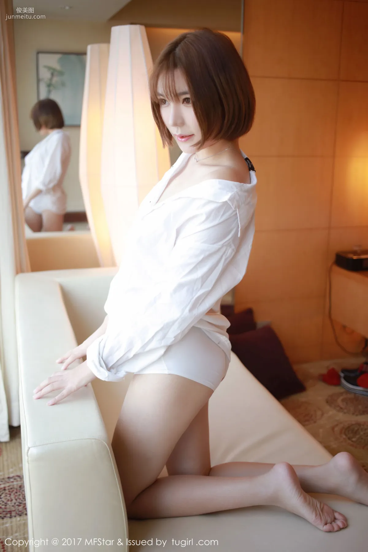 Leng Buding, Sexy Shirt and Lace Seduction [MFStar] Vol.089 Photo Set photo 12