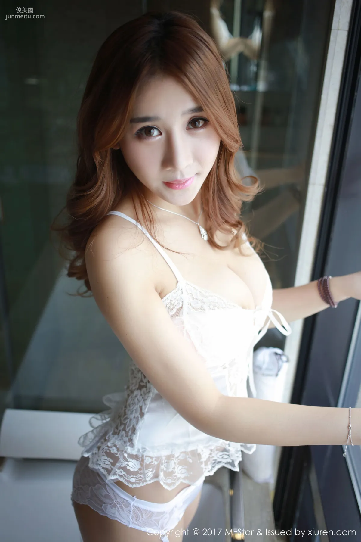 Kunxi Quincey, School Uniform, Sexy Lingerie, Lace Garter Stockings [MFStar] Vol.091 Photo Set photo 38