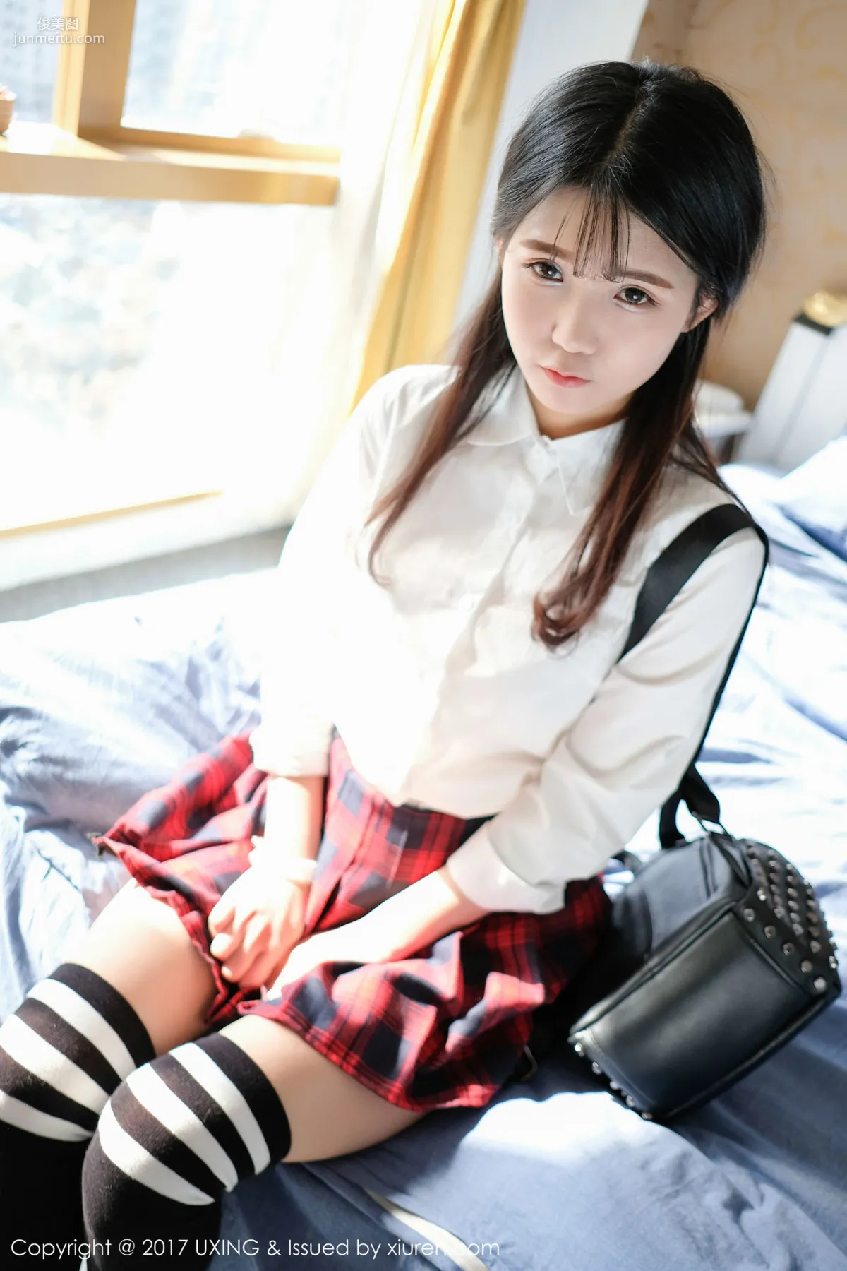 Cute Little Leaf Shirt Student Uniform + Lace Lingerie [UXING] VOL.046 Photo Set photo 50