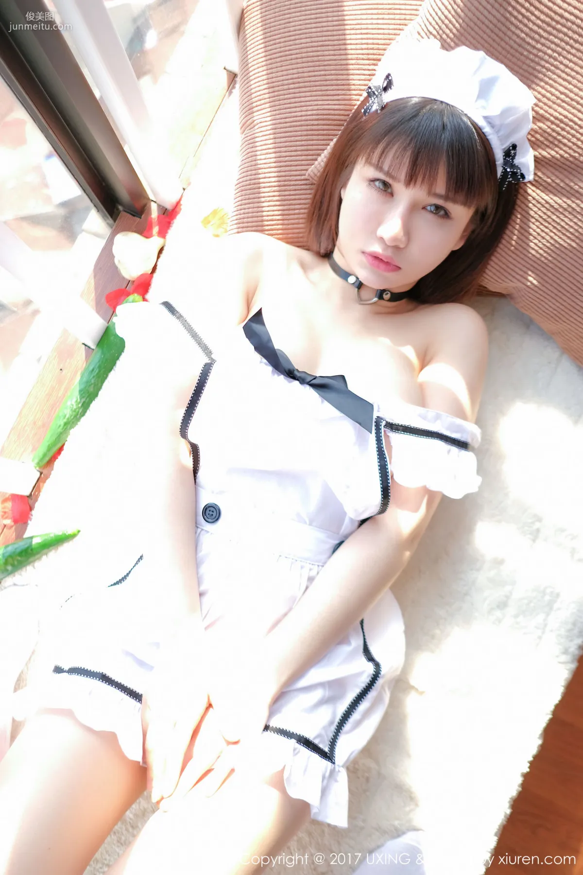 K8 Aojiao Mengmeng Vivian, Maid Outfit + Cucumber Theme [UXING] VOL.058 Photo Set photo 26