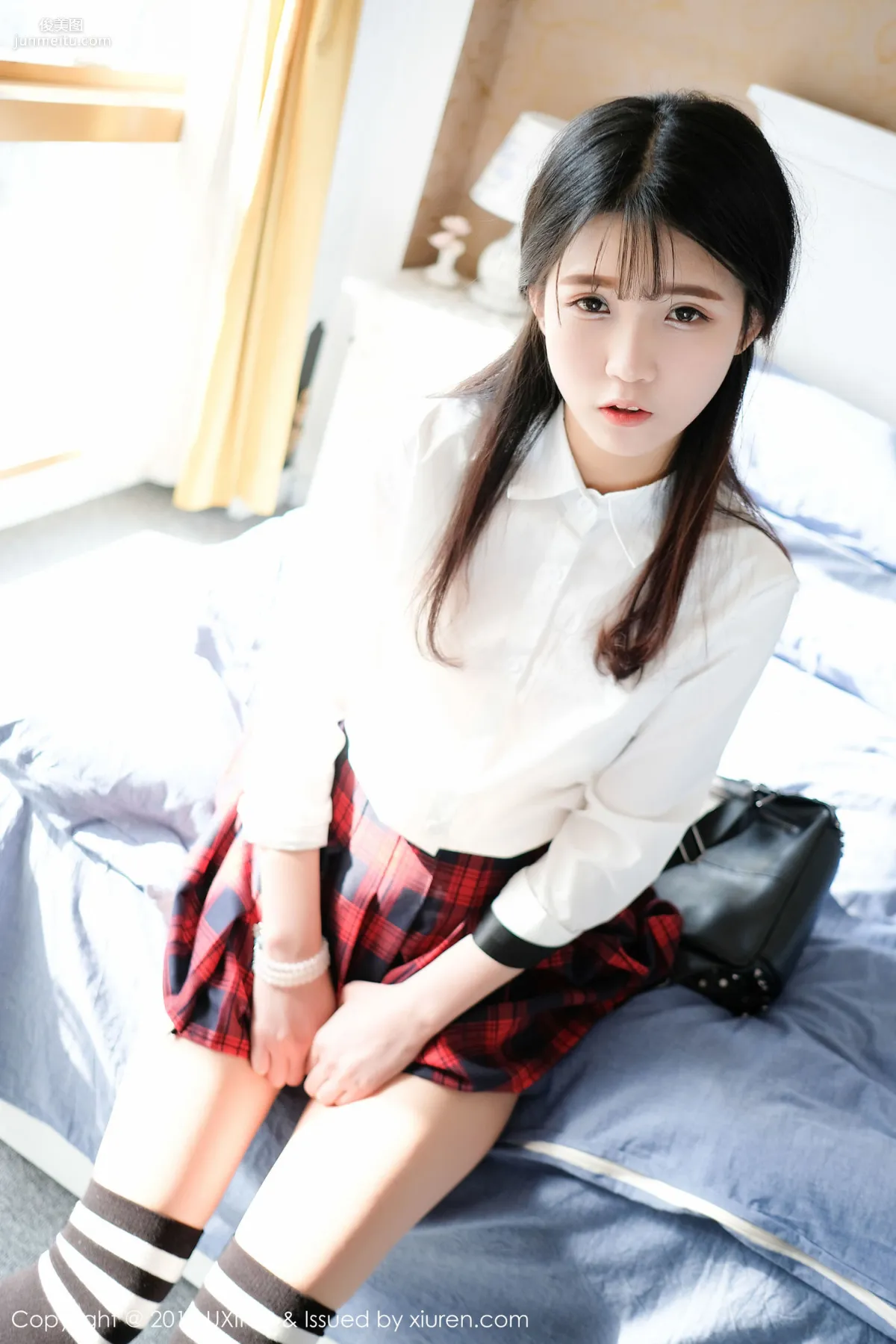 Cute Little Leaf Shirt Student Uniform + Lace Lingerie [UXING] VOL.046 Photo Set photo 4