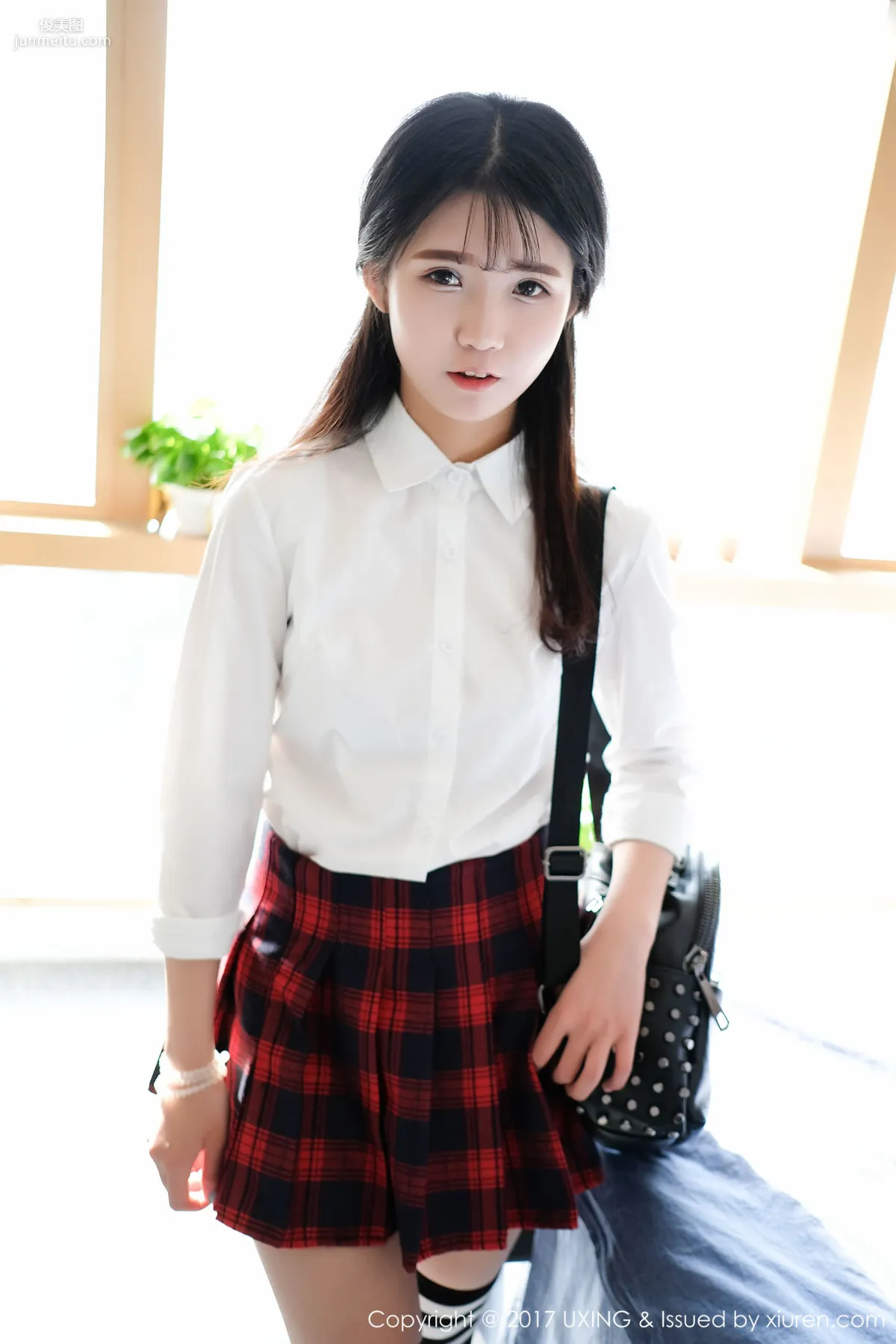 Cute Little Leaf Shirt Student Uniform + Lace Lingerie [UXING] VOL.046 Photo Set photo 45