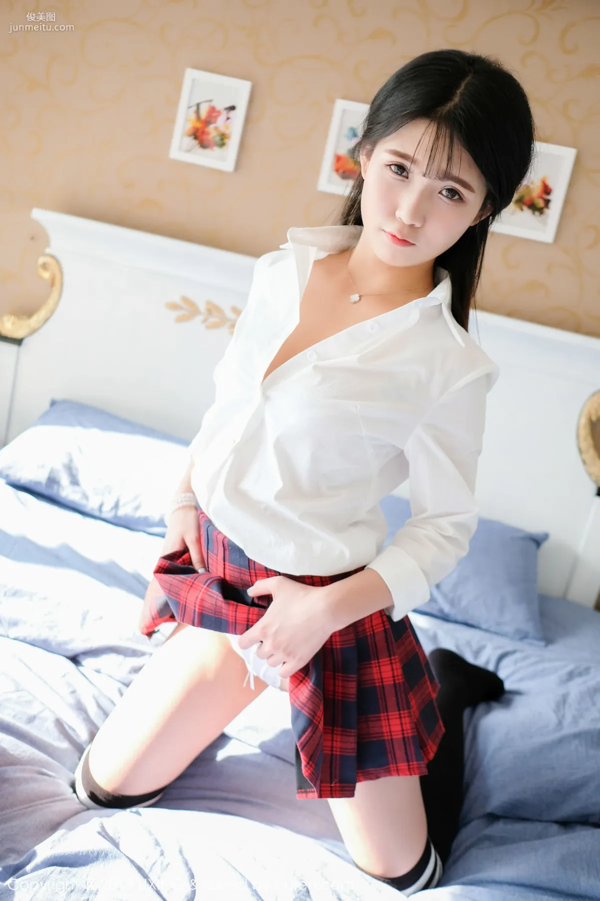 Cute Little Leaf Shirt Student Uniform + Lace Lingerie [UXING] VOL.046 Photo Set photo 24