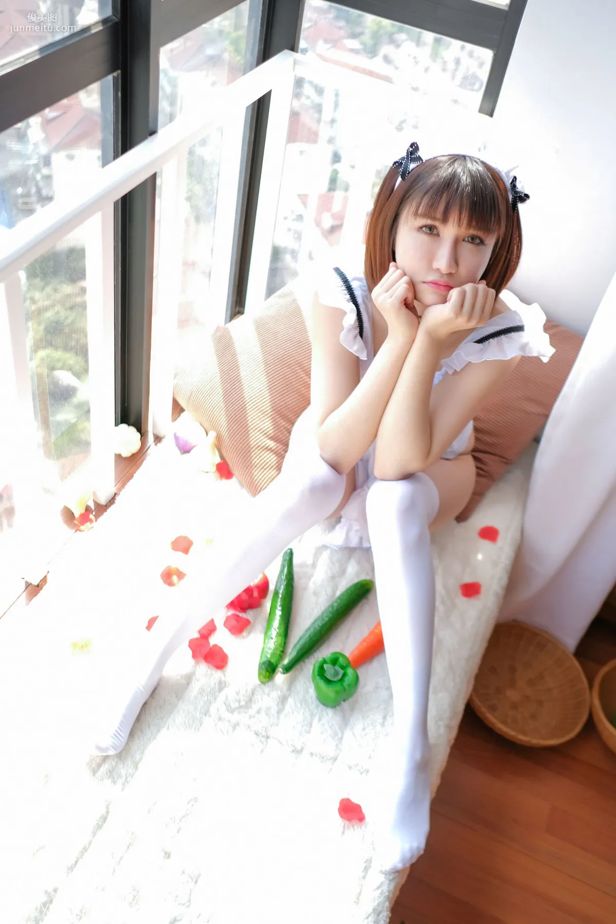 K8 Aojiao Mengmeng Vivian, Maid Outfit + Cucumber Theme [UXING] VOL.058 Photo Set photo 29