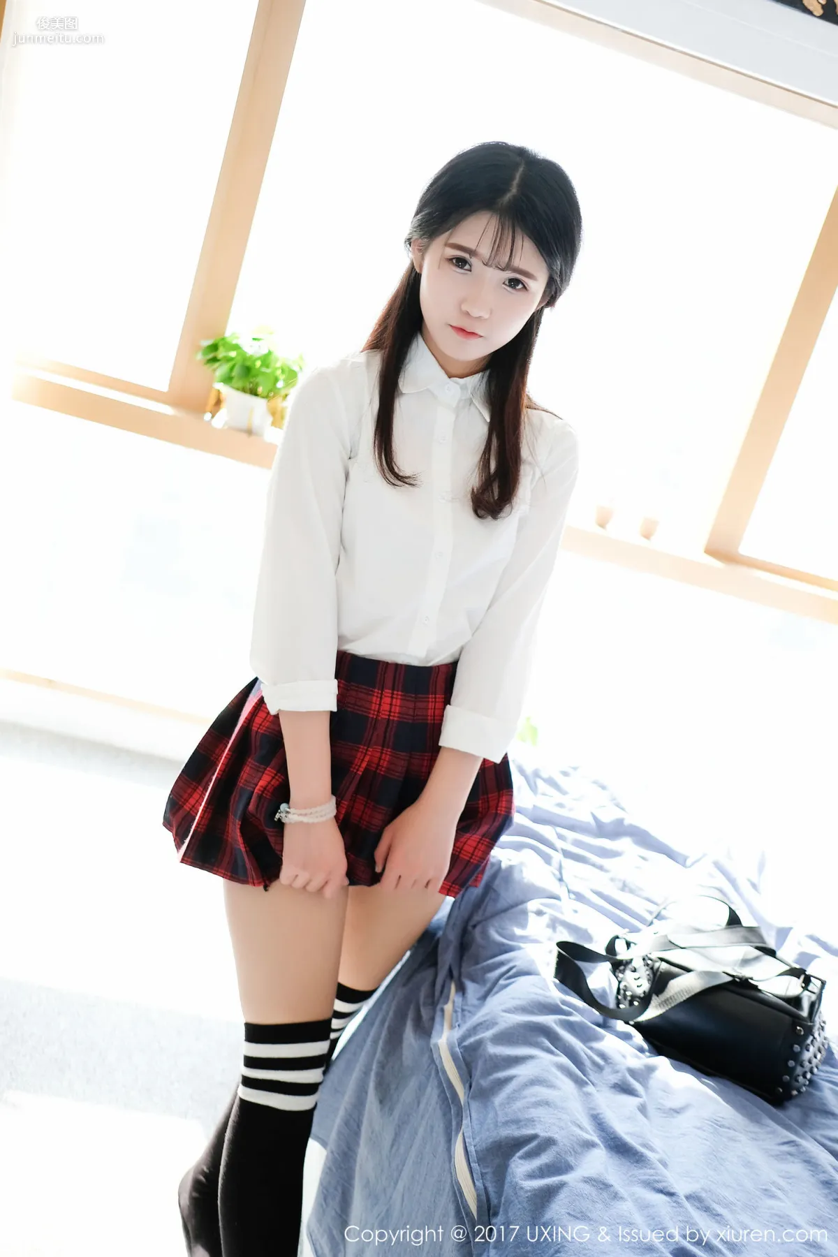 Cute Little Leaf Shirt Student Uniform + Lace Lingerie [UXING] VOL.046 Photo Set photo 5