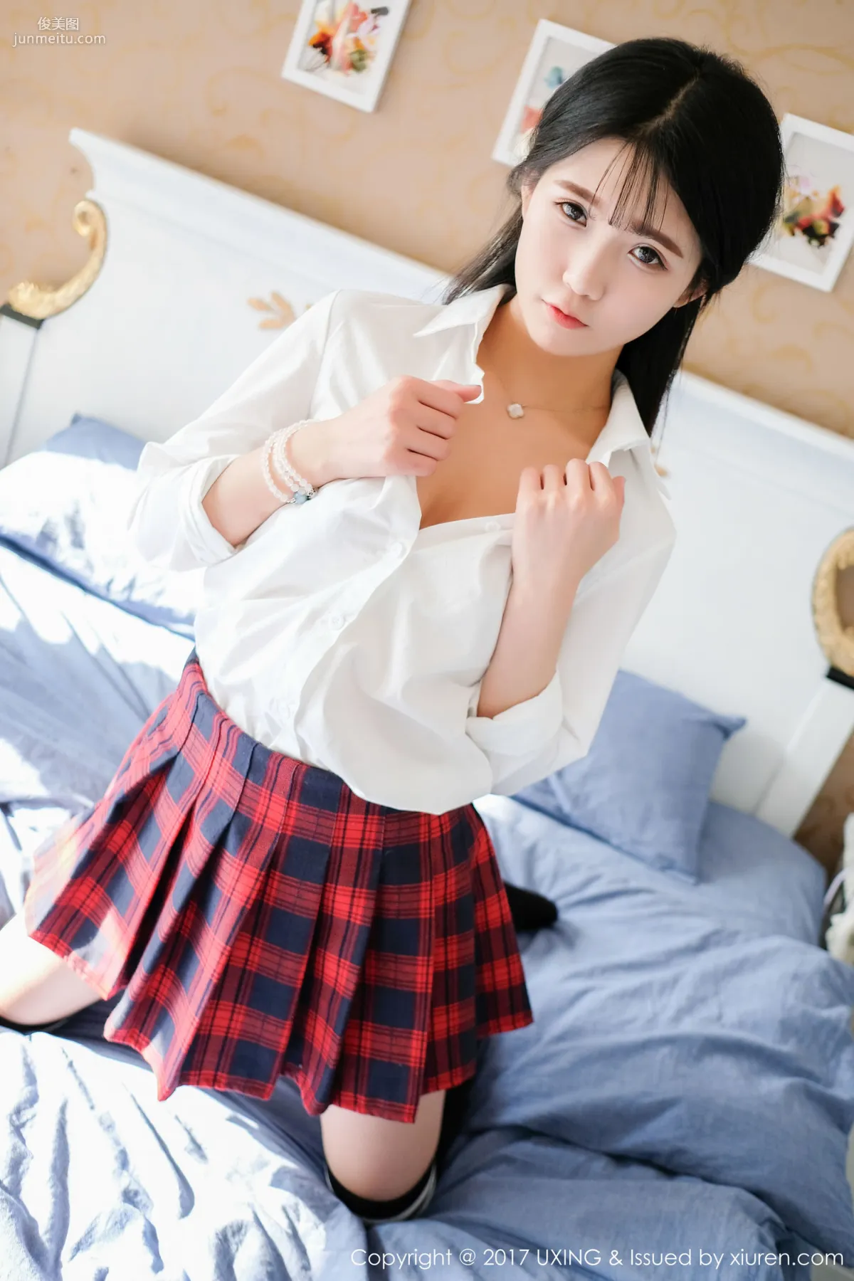 Cute Little Leaf Shirt Student Uniform + Lace Lingerie [UXING] VOL.046 Photo Set photo 19