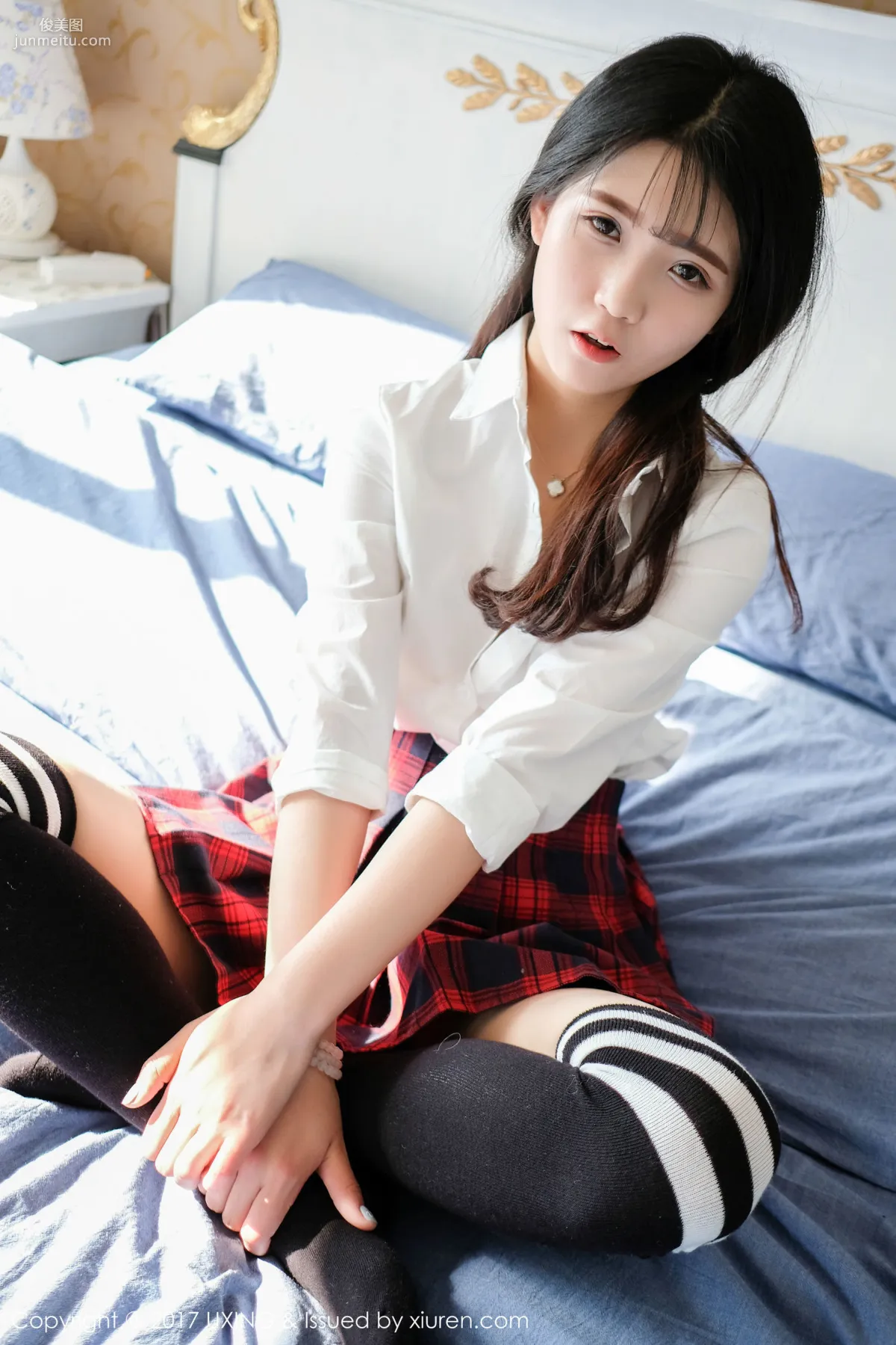 Cute Little Leaf Shirt Student Uniform + Lace Lingerie [UXING] VOL.046 Photo Set photo 17