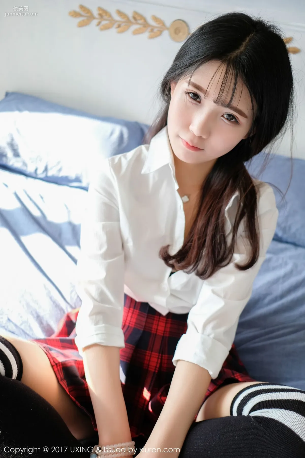 Cute Little Leaf Shirt Student Uniform + Lace Lingerie [UXING] VOL.046 Photo Set photo 18