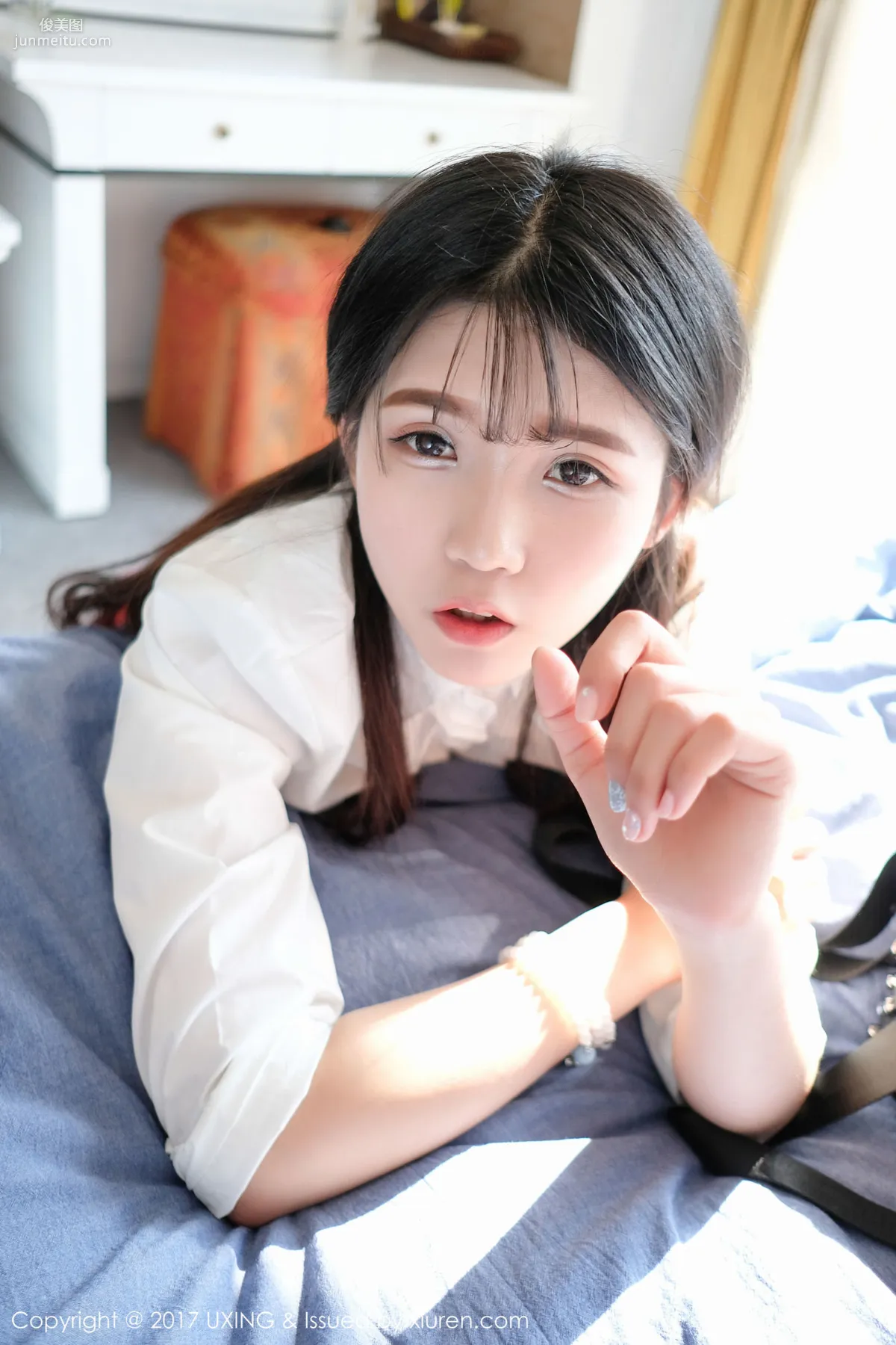 Cute Little Leaf Shirt Student Uniform + Lace Lingerie [UXING] VOL.046 Photo Set photo 11
