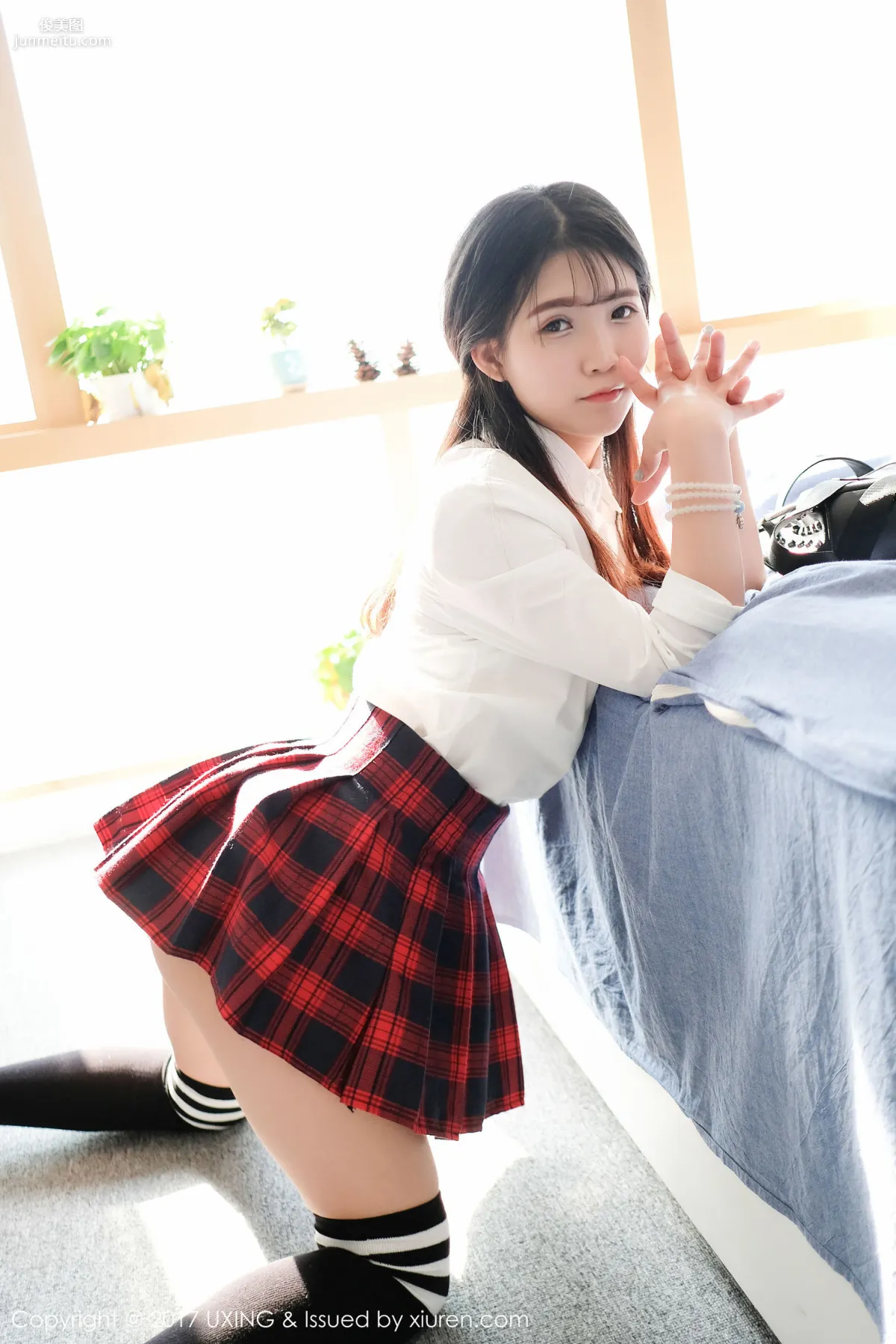 Cute Little Leaf Shirt Student Uniform + Lace Lingerie [UXING] VOL.046 Photo Set photo 6
