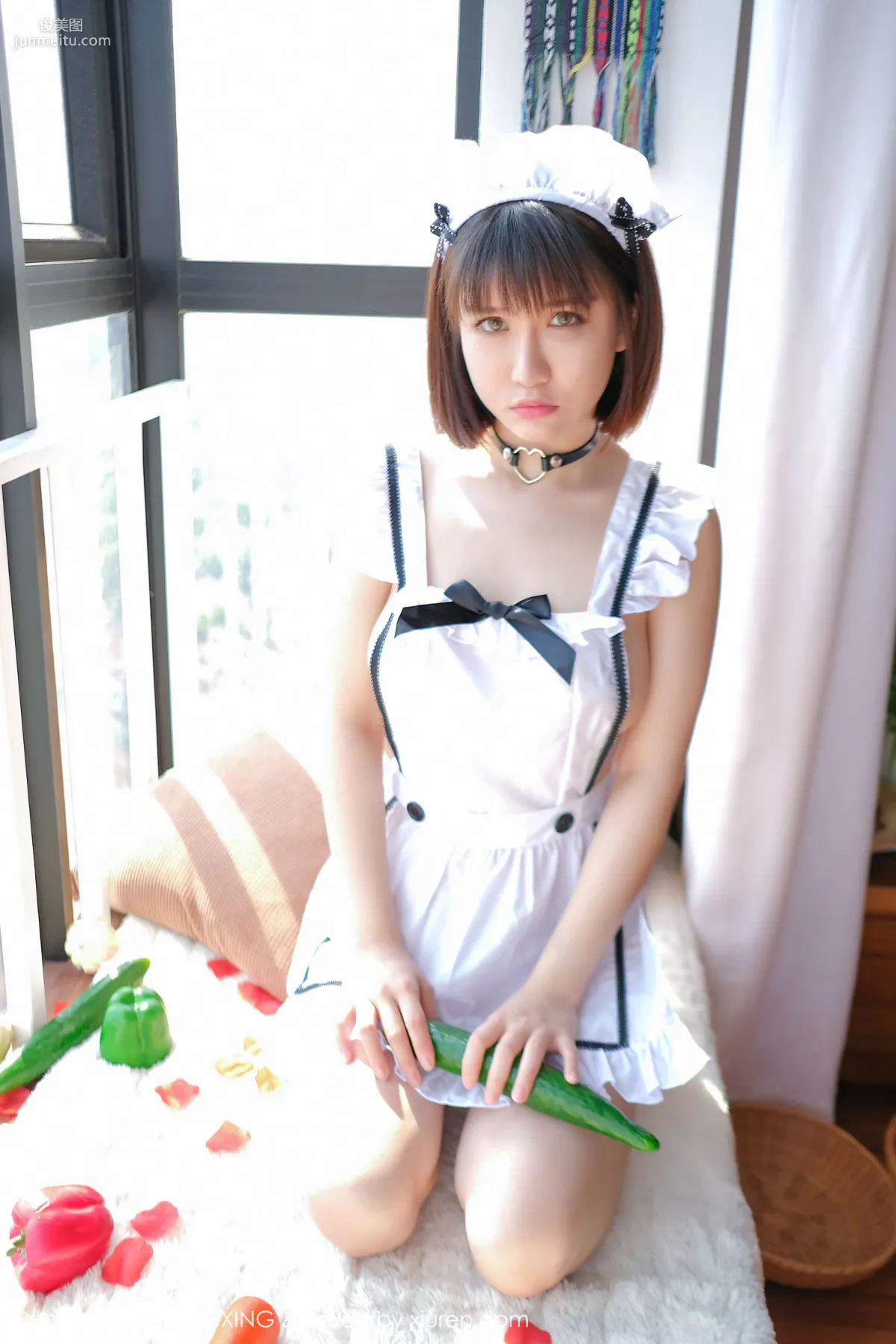 K8 Aojiao Mengmeng Vivian, Maid Outfit + Cucumber Theme [UXING] VOL.058 Photo Set photo 14