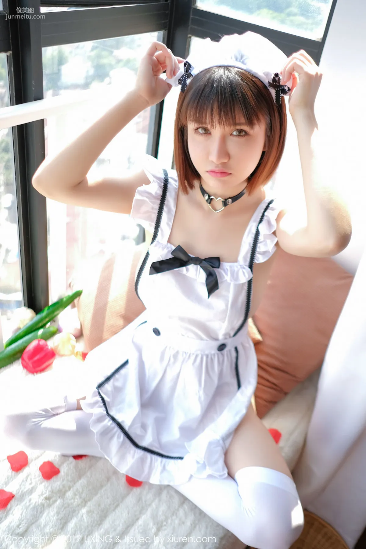 K8 Aojiao Mengmeng Vivian, Maid Outfit + Cucumber Theme [UXING] VOL.058 Photo Set photo 28