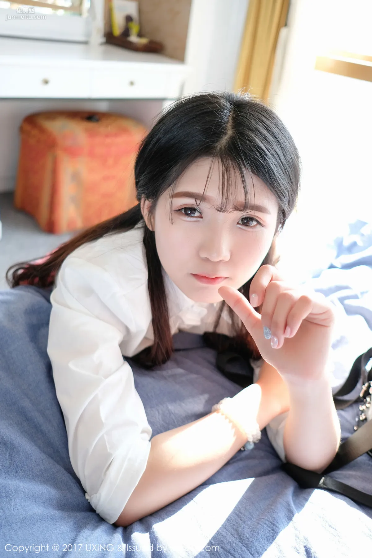 Cute Little Leaf Shirt Student Uniform + Lace Lingerie [UXING] VOL.046 Photo Set photo 13