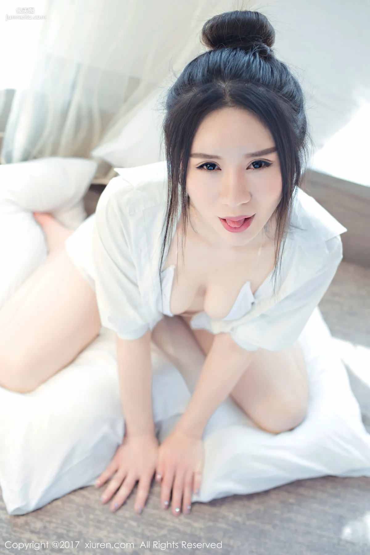 Ouyang Ruoyi "White Bikini and Bold Lace Maid School Swimsuit" [XiuRen] No.715 Photo Set photo 9