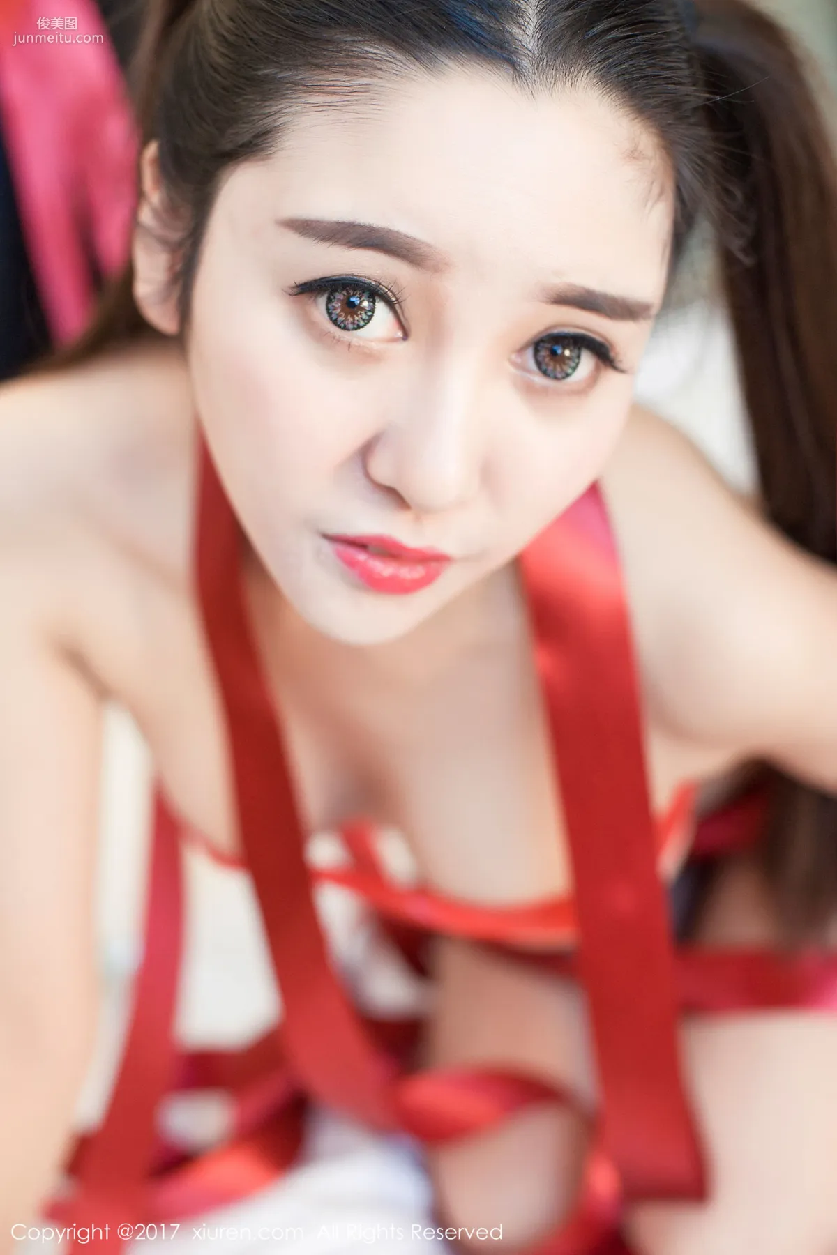 Li Zixi, Red Ribbon Bondage + Open-Chest See-Through Outfit [XiuRen] No.717 Photo Set photo 3