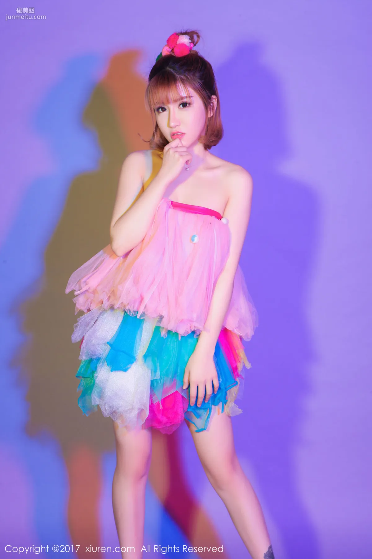 K8 Aojiao Mengmeng Vivian "COS Super Sonico + Dreamy Rainbow Skirt" [XiuRen] No.722 Photo Set photo 2