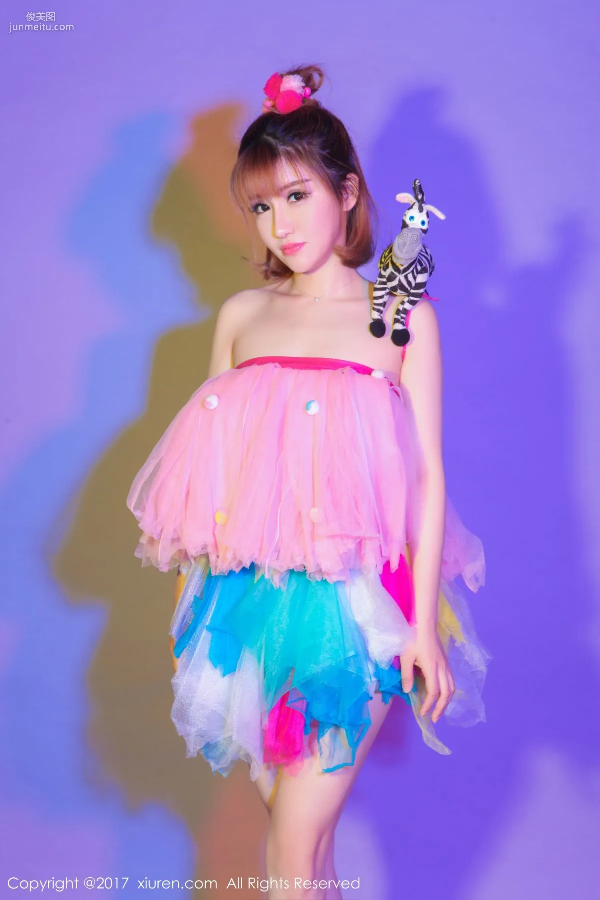 K8 Aojiao Mengmeng Vivian "COS Super Sonico + Dreamy Rainbow Skirt" [XiuRen] No.722 Photo Set photo 7