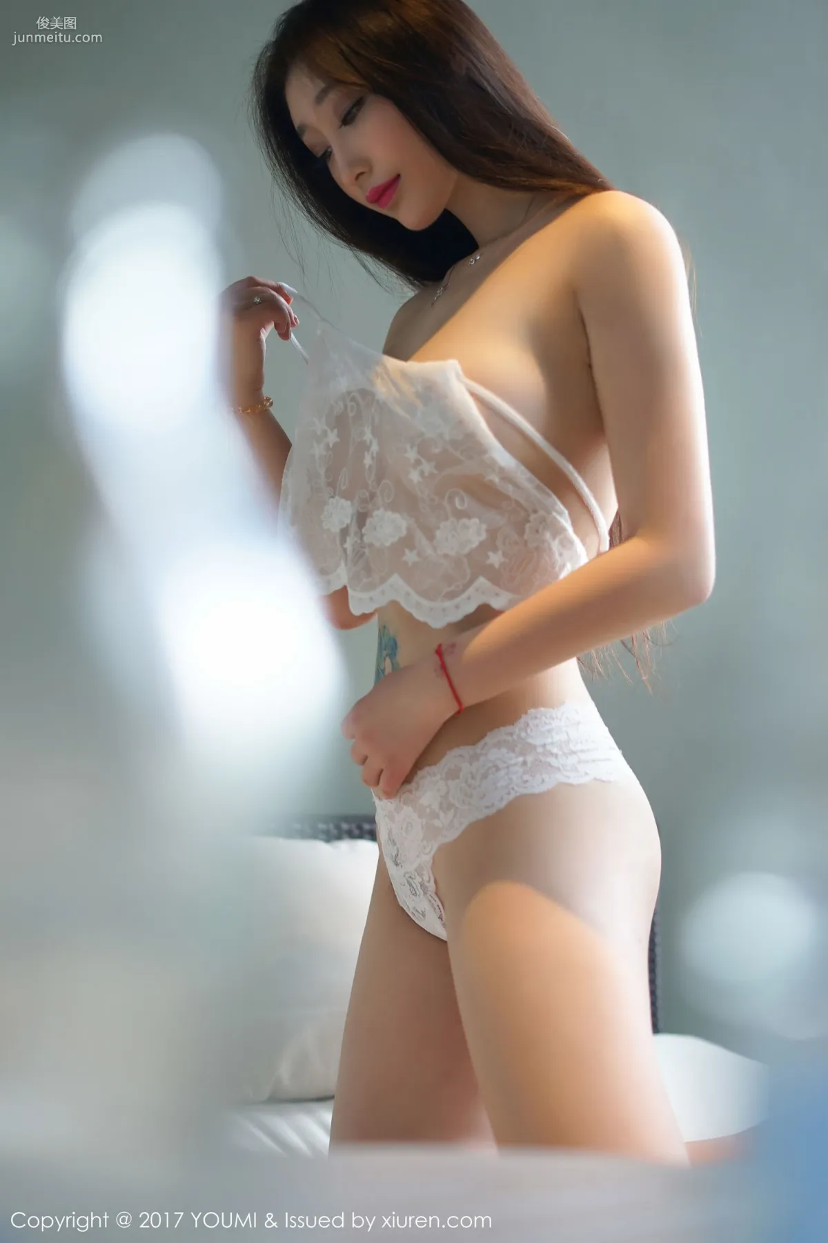 Daji Toxic "Lingerie Lace + High-Slit See-Through Long Dress" [YouMi] VOL.056 Photo Set photo 20