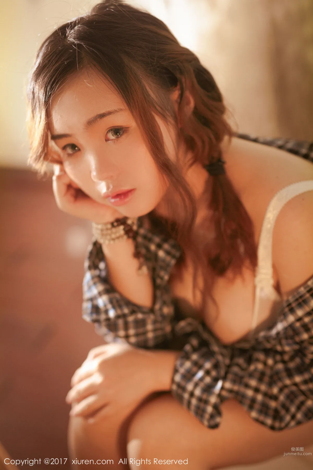 Miai Demon 'Plaid Shirt + Semi-Sheer Lingerie Series' [XiuRen] No.754 Photo Set photo 23