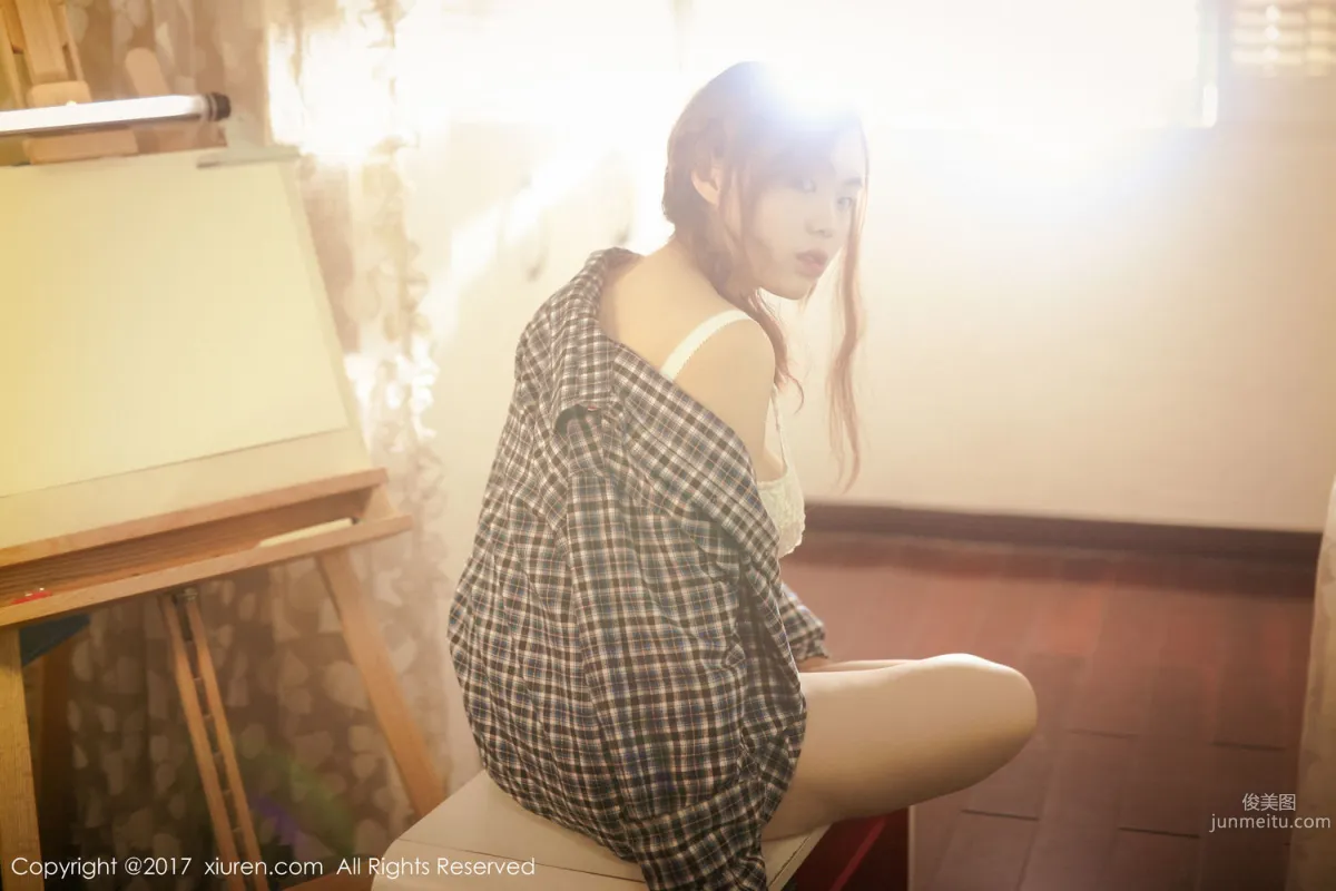 Miai Demon 'Plaid Shirt + Semi-Sheer Lingerie Series' [XiuRen] No.754 Photo Set photo 35